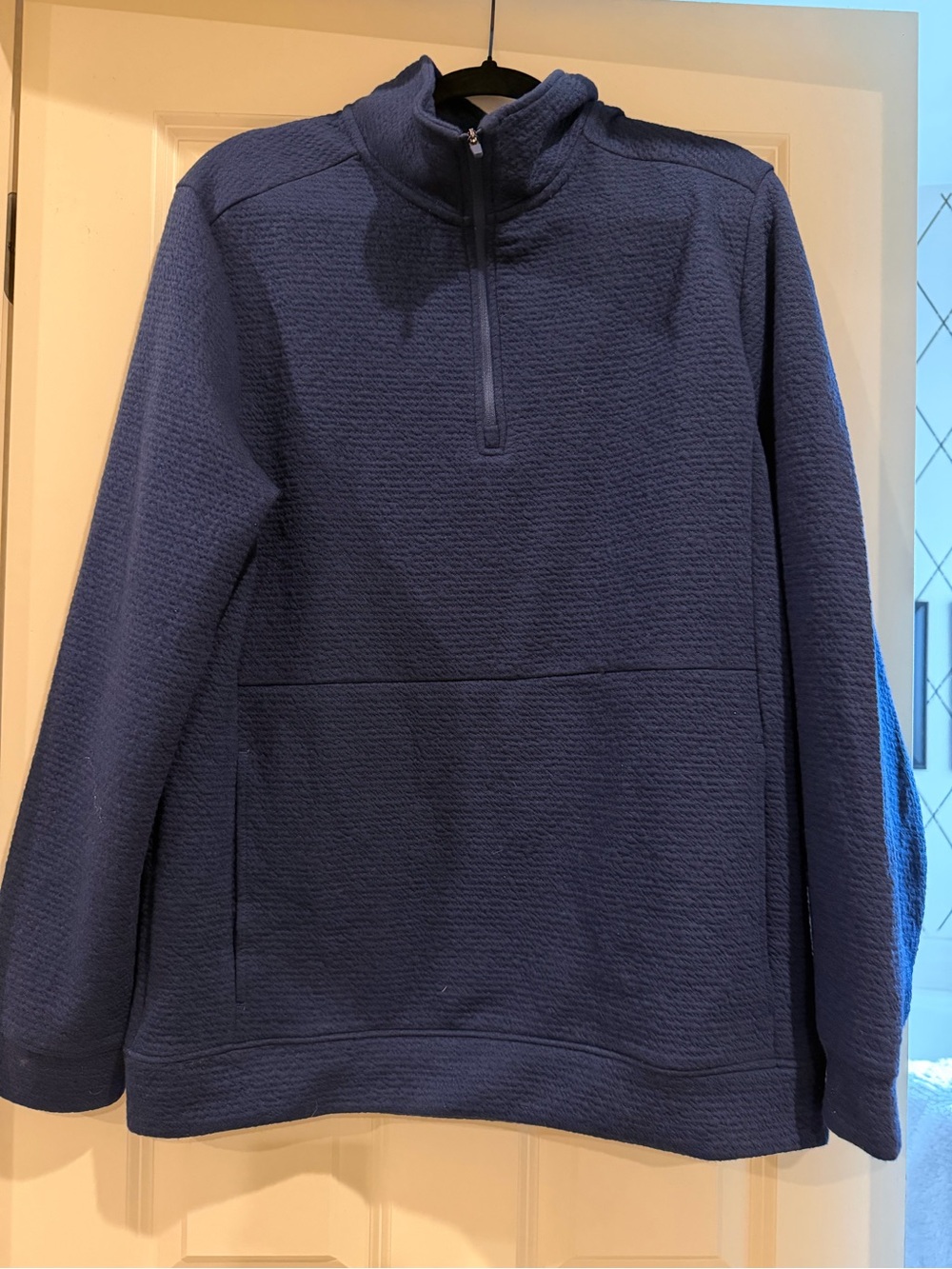 Men's Telluride Clothing Company Quarter-Zip Textured Pullover Sweater - Navy M